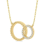 Load image into Gallery viewer, 1/10 Ctw Interlocking Twin Circles Round Cut Diamond Pendant With Chain in 10K Yellow Gold