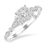 Load image into Gallery viewer, 3/8 Ctw Round Lovebright Diamond Engagement Ring in 14K White Gold