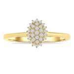 Load image into Gallery viewer, 1/6 Ctw Petite Oval Shape Round Cut Diamond Cluster Fashion Ring in 10K Yellow Gold