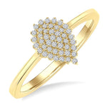 Load image into Gallery viewer, 1/6 Ctw Petite Pear Shape Round Cut Diamond Cluster Fashion Ring in 10K Yellow Gold