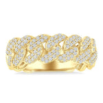 Load image into Gallery viewer, 1/2 Ctw Cuban Link Round Cut Diamond Fashion Band in 14K Yellow Gold