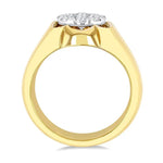 Load image into Gallery viewer, 1 Ctw Floral Center Lovebright Round Cut Diamond Men's Ring in 10K Yellow and White Gold