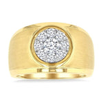 Load image into Gallery viewer, 1 Ctw Circular Wide Shank Lovebright Round Cut Diamond Men's Ring in 10K Yellow and White Gold