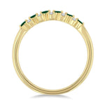Load image into Gallery viewer, 1.9 MM Emerald and 1/10 Ctw Round Cut Diamond Precious Band in 14K Yellow Gold