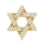 Load image into Gallery viewer, 1/8 Ctw Star Of David Round Cut Diamond Petite Fashion Stud Earring in 10K Yellow Gold