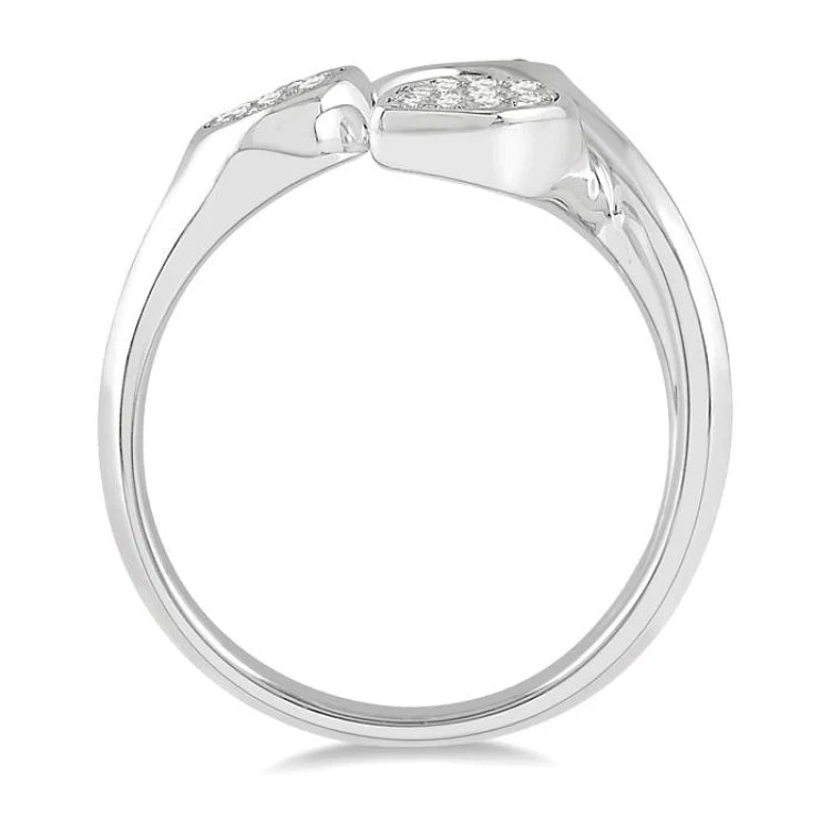 1/3 Ctw Lovebright Open Center Mixed Shape Mounts Round Cut Diamond Fashion Ring in 10K White Gold