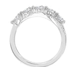 Load image into Gallery viewer, 7/8 Ctw Split Criss Cross Pear and Round Cut Diamond Fashion Ring in 14K White Gold