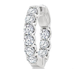 Load image into Gallery viewer, 3 Ctw Inside-Out Embellished Round Cut Diamond Hoop Earrings in 14K White Gold