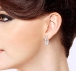 Load image into Gallery viewer, 3 Ctw Inside-Out Embellished Round Cut Diamond Hoop Earrings in 14K White Gold