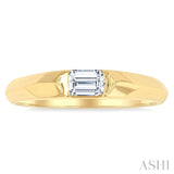 1/3 Ctw East-West Set Emerald Cut Diamond Solitaire Fashion Ring in 14K Yellow Gold