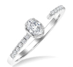Load image into Gallery viewer, 3/8 Ctw Oval and Round Cut Diamond Fashion Open Ring in 14K White Gold