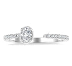 Load image into Gallery viewer, 3/8 Ctw Oval and Round Cut Diamond Fashion Open Ring in 14K White Gold