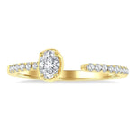 Load image into Gallery viewer, 3/8 Ctw Oval and Round Cut Diamond Fashion Open Ring in 14K Yellow Gold