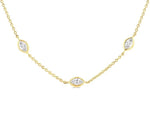 Load image into Gallery viewer, 2 Ctw Marquise Cut Diamond Fashion Necklace in 14K Yellow Gold