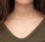 Load image into Gallery viewer, 4.5 MM Round Shape Cultured Pearl and 1/6 Ctw Smile Round Cut Diamond Necklace in 10K Yellow Gold