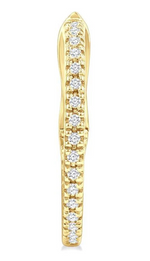 Load image into Gallery viewer, 1/6 Ctw Inside &amp; Outside Round Cut Diamond Hoop Earring in 10K Yellow Gold