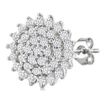 Load image into Gallery viewer, 1/5 Ctw Petite Round Shape Round Cut Diamond Cluster Fashion Stud Earring in 10K White Gold