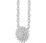 Load image into Gallery viewer, 1/6 Ctw Petite Round Shape Round Cut Diamond Cluster Fashion Pendant With Chain in 10K White Gold