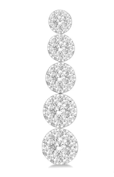 2 Ctw Lovebright Round Cut Diamond Earrings in 14K White Gold