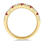 Load image into Gallery viewer, 2.6 MM Ruby and 3/8 Ctw Round Cut Diamond Precious Wedding Band in 14K Yellow Gold