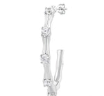 Load image into Gallery viewer, 1/3 Ctw Bamboo Shoot Inspired Round Cut Diamond Fashion Half Hoop Earring in 14K White Gold