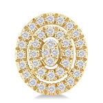 Load image into Gallery viewer, 1/5 Ctw Double Halo Oval Shape Petite Round Cut Diamond Fashion Stud Earring in 10K Yellow Gold