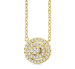 Load image into Gallery viewer, 1/6 Ctw Double Halo Oval Shape Petite Round Cut Diamond Fashion Pendant With Chain in 10K Yellow Gold