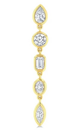 Load image into Gallery viewer, 1 Ctw Mixed Diamond Cut Fashion Earring in 14K Yellow Gold