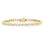 Load image into Gallery viewer, 4 Ctw Mixed Diamond Cut Fashion Tennis Bracelet in 14K Yellow Gold