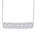 Load image into Gallery viewer, 1/2 Ctw Interlocked Octagonal Shape Motif Fusion Baguette and Round Cut Diamond Necklace in 14K White Gold