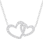 Load image into Gallery viewer, 1/4 Ctw Interlocked Heart Round Cut Diamond Fashion Pendant With Chain in 10K White Gold