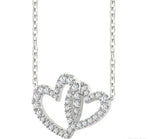 Load image into Gallery viewer, 1/4 Ctw Interlocked Heart Round Cut Diamond Fashion Pendant With Chain in 10K White Gold