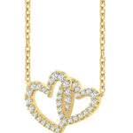 Load image into Gallery viewer, 1/4 Ctw Interlocked Heart Round Cut Diamond Fashion Pendant With Chain in 10K Yellow Gold
