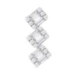 Load image into Gallery viewer, 1/3 Ctw Zig-Zag Fusion Baguette and Round Cut Diamond Fashion Earrings in 10K White Gold