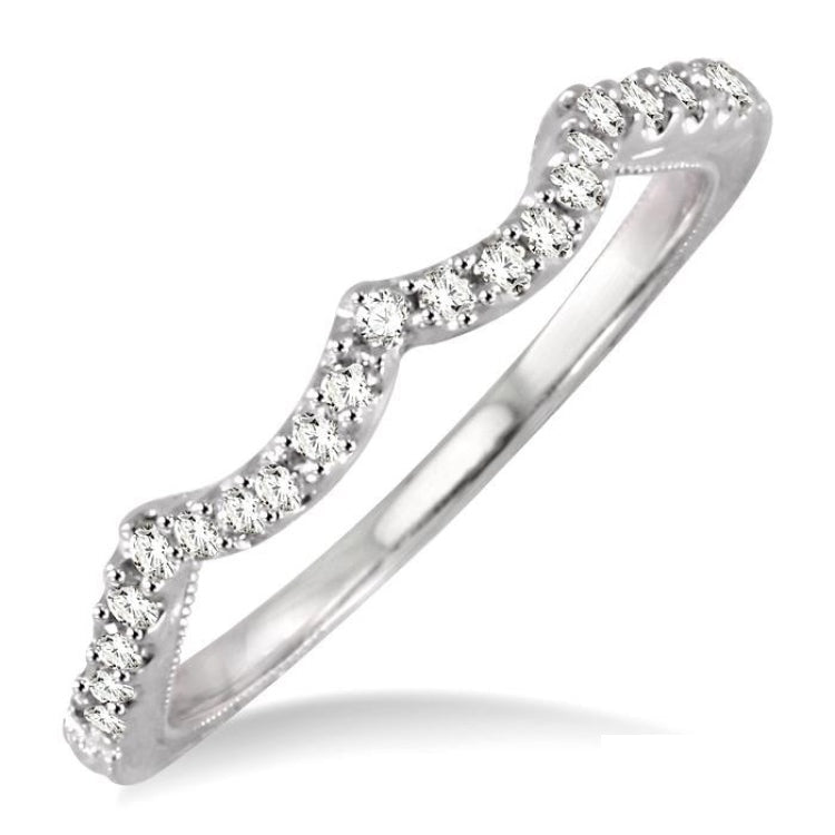 1/5 Ctw Round Cut Diamond Matching Wedding Band in 14K White Gold