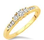 Load image into Gallery viewer, 1/4 Ctw Nine Stone Round Cut Diamond Engagement Ring in 14K Yellow Gold