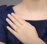 1/8 Ctw Round Cut Diamond Women's Ring in 10K Yellow Gold