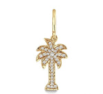 Load image into Gallery viewer, 1/4 Ctw Palm Tree Round Cut Diamond Earrings in 14K Yellow Gold