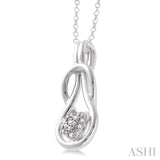 1/50 Ctw Heart Shape Single Cut Diamond Fashion Pendant in Sterling Silver with Chain