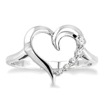 Load image into Gallery viewer, 1/10 Ctw Round Cut Diamond Journey Heart Ring in 14K White Gold