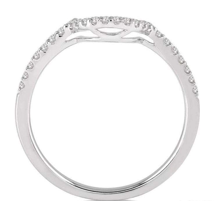 1/6 Ctw Round Cut Diamond Wedding Band in 14K White Gold