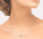 Load image into Gallery viewer, 1/2 Ctw Round Cut Sideway Cross Pendant in 14K Yellow Gold with Chain