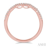 1/6 ctw Triple Arch Round Cut Diamond Wedding Band in 14K Rose Gold