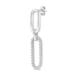 Load image into Gallery viewer, 1/6 Ctw Round Cut Diamond Paperclip Earring in 14K White Gold