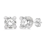 Load image into Gallery viewer, 1/20 Ctw Round Cut Diamond Stud Earring in 14K White Gold