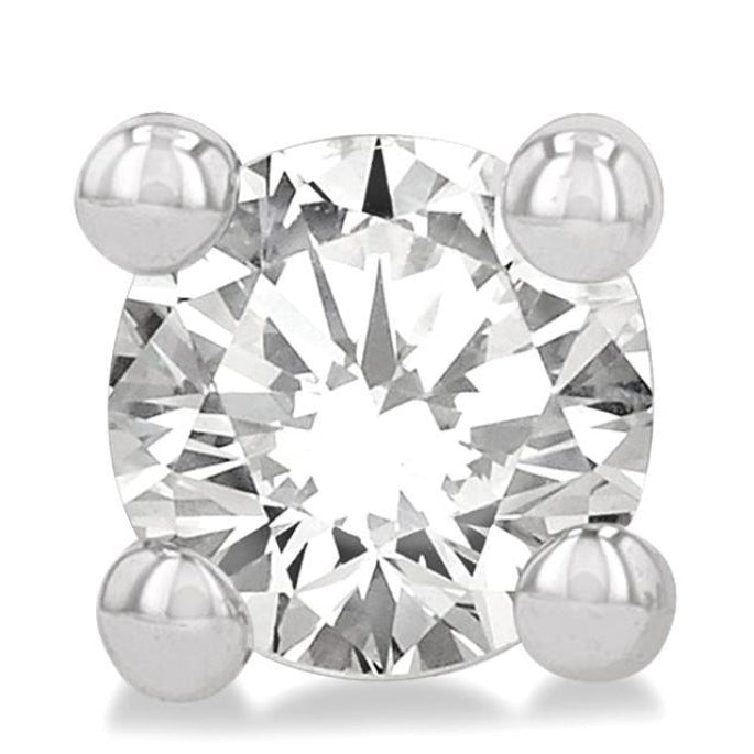 1/20 Ctw Round Cut Diamond Stud Earring in 14K White Gold