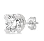 Load image into Gallery viewer, 1/20 Ctw Round Cut Diamond Stud Earring in 14K White Gold