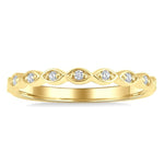 Load image into Gallery viewer, 1/10 Ctw Marquise Mount Link Round Cut Diamond Wedding Band in 14K Yellow Gold