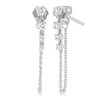 Load image into Gallery viewer, 1/3 Ctw Journey Round Cut Diamond Fashion Long Chain Earring in 14K White Gold