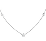 Load image into Gallery viewer, 1/4 Ctw Bezel Set Round Cut Diamond Station Necklace in 14K White Gold